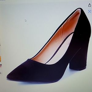 Heel the World IN3 Black suede block Heel pointed toe pumps size 9 New in Box…